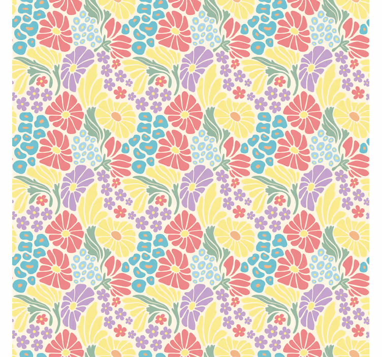 Papel tapiz flores en colores pastel - TenVinilo
