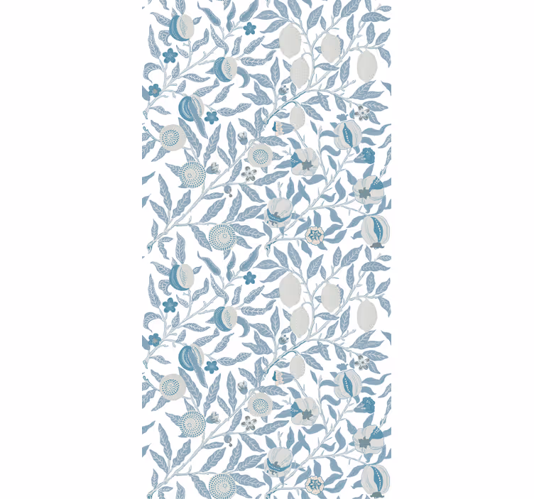 Papel tapiz flores estilo victoriano azul - TenVinilo
