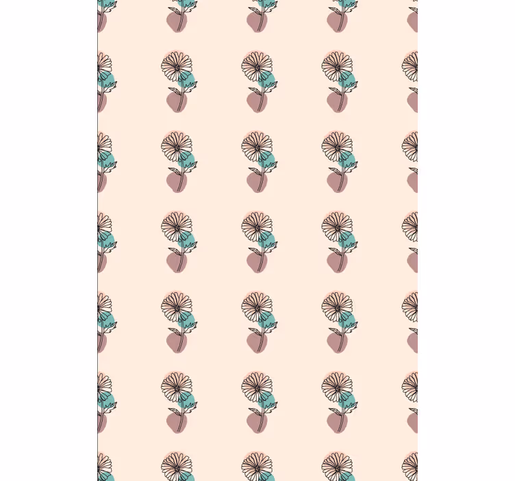Papel tapiz flores diseño artístico de margaritas - TenVinilo