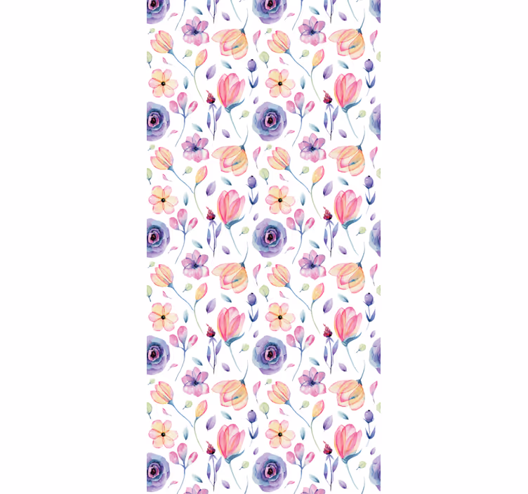 Papel tapiz floral patrón floral delicado morado - TenVinilo