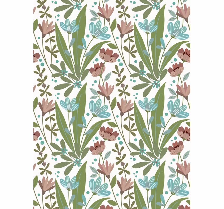 Papel tapiz floral estilo campestre vintage - TenVinilo