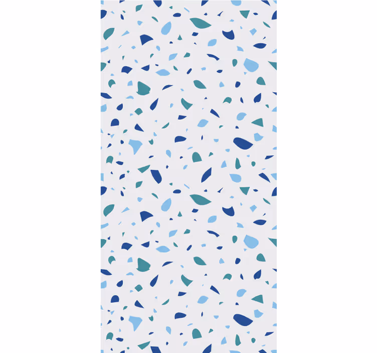 Papel tapiz recámara matrimonial tonos azules terrazzo - TenVinilo