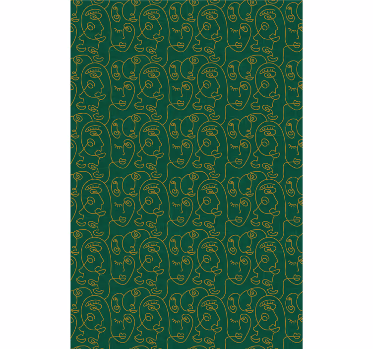 Papel tapiz recámara matrimonial mujeres verdes abstractas - TenVinilo