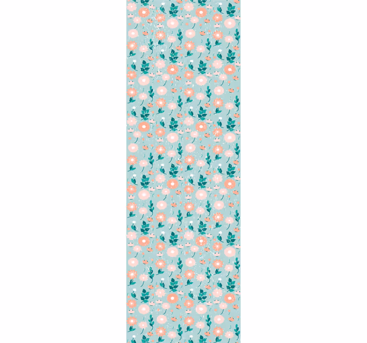 Papel tapiz para recámara floral azul estilo shabby chic - TenVinilo