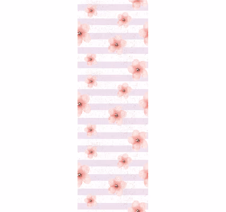 Papel tapiz para recámara estilo shabby chic líneas rosas - TenVinilo