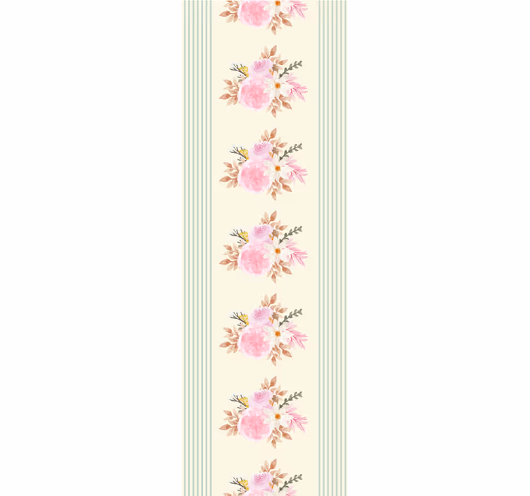Papel tapiz para recámara diseño floral a rayas provenzal - TenVinilo