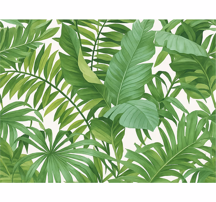 Papel tapiz para recámara hojas tropicales - TenVinilo