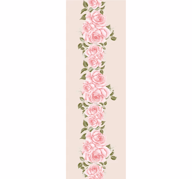 Papel tapiz para recámara patrón de rosas vintage rosa - TenVinilo