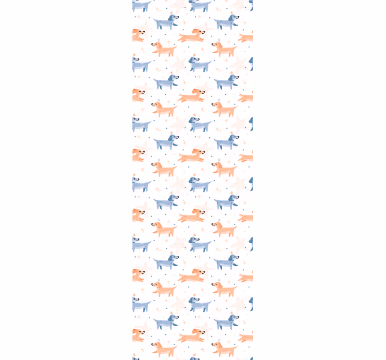 Papel tapiz para recámara perritos adorables con corona - TenVinilo