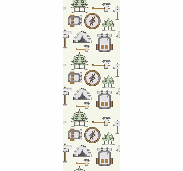 Papel tapiz para recámara bolsa de camping brújula - TenVinilo