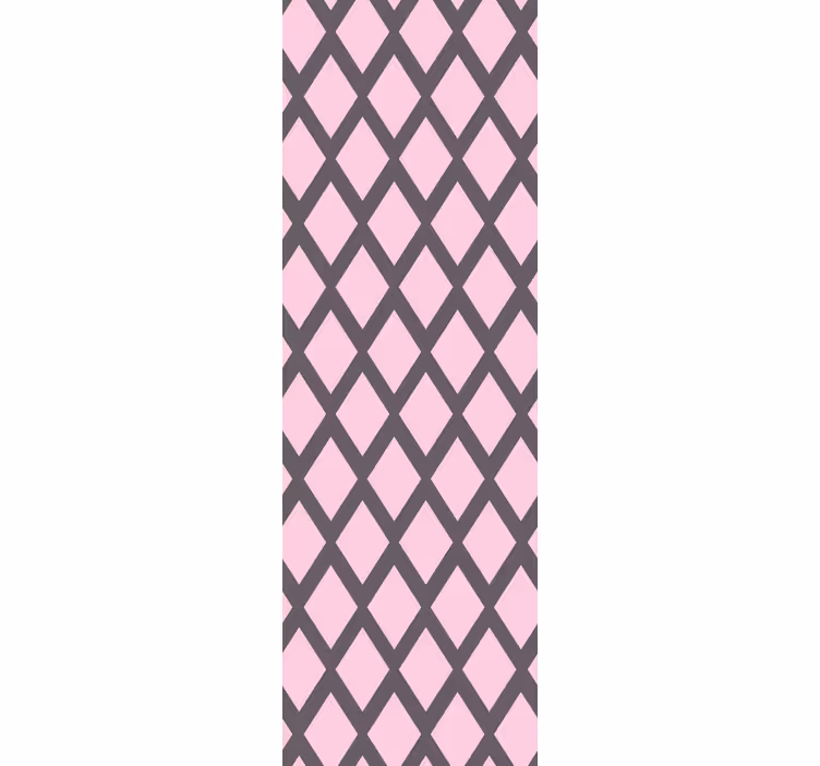 Papel tapiz para recámara diseño de rombos rosa y gris - TenVinilo
