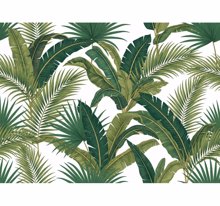 Papel tapiz hojas palmeras de lujo en la jungla - TenVinilo