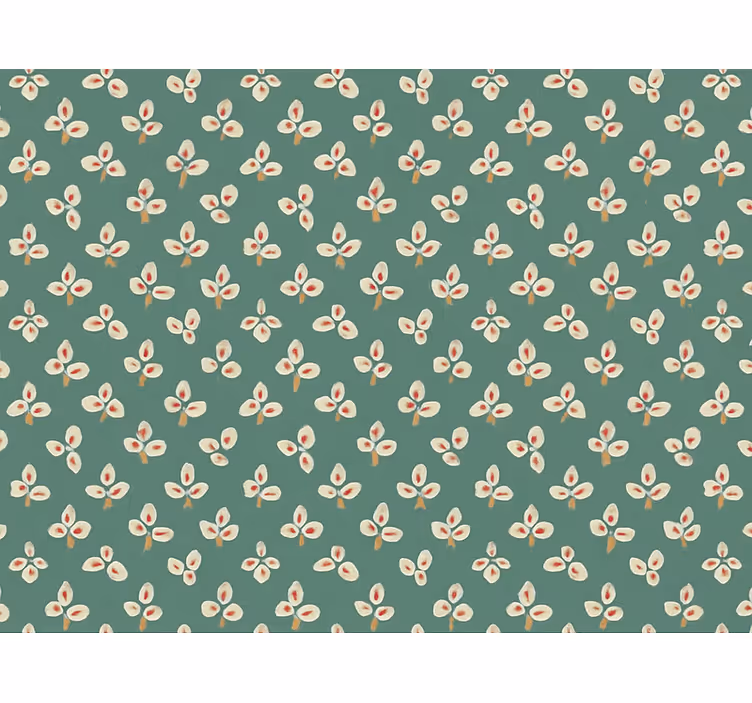 Papel tapiz abstracto pétalos prensados en verde apagado - TenVinilo