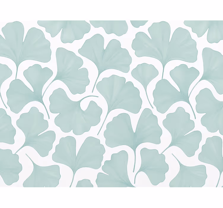 Papel tapiz hojas ginkgo en verde azulado muted - TenVinilo
