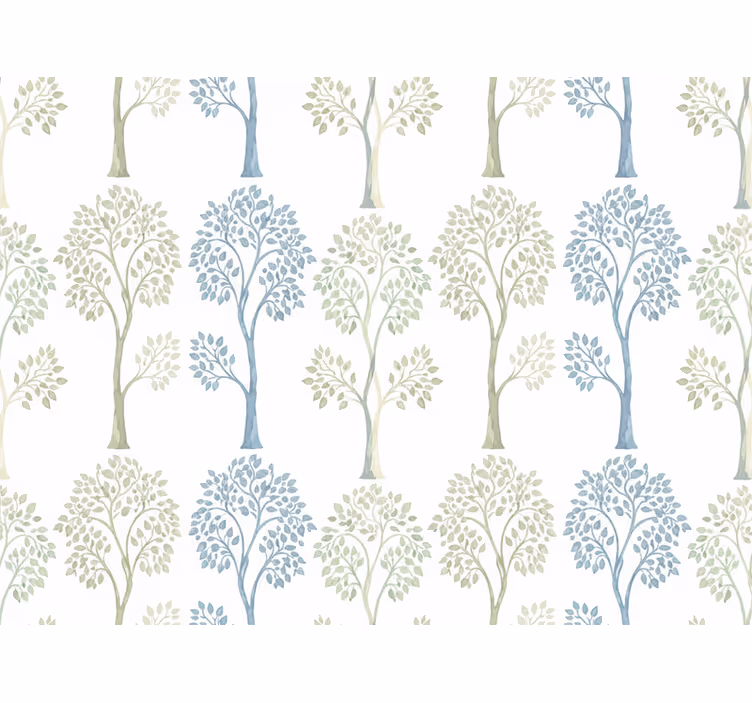Papel tapiz hojas diseño de árbol vintage claro - TenVinilo