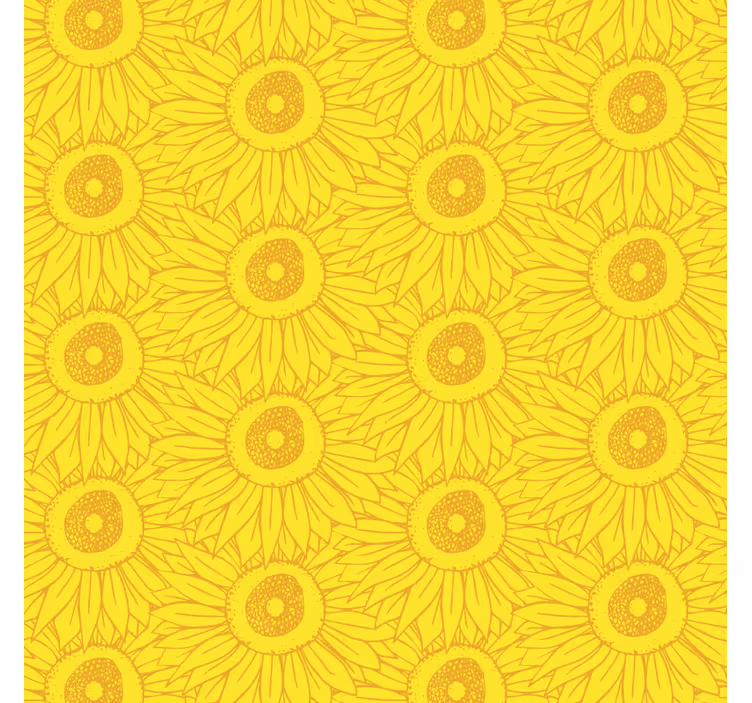 Papel tapiz amarillo tonos suaves de girasol - TenVinilo