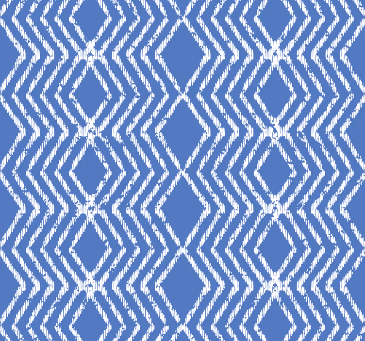 Papel tapiz azul diseño zig zag - TenVinilo