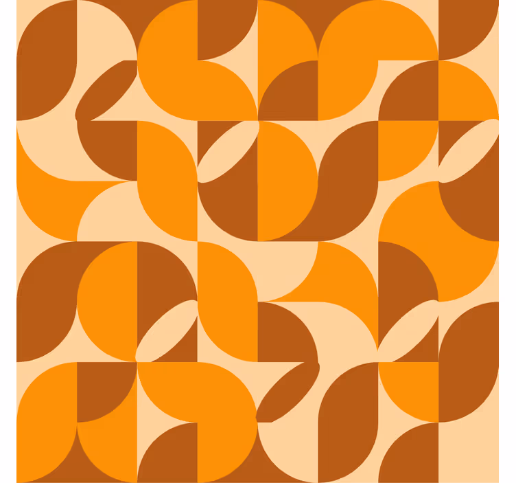 Papel tapiz naranja figuras retro - TenVinilo