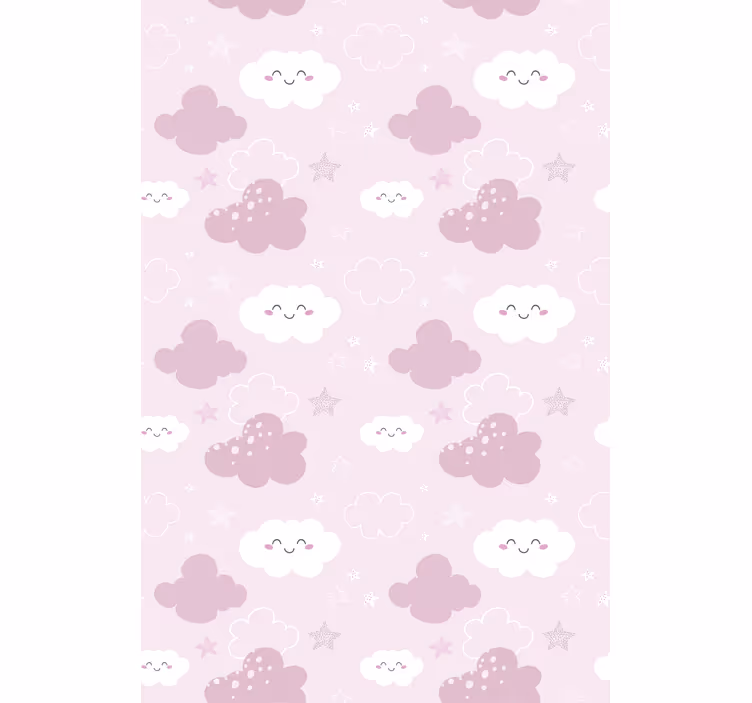 Papel tapiz rosa fondo rosa con blanco feliz - TenVinilo
