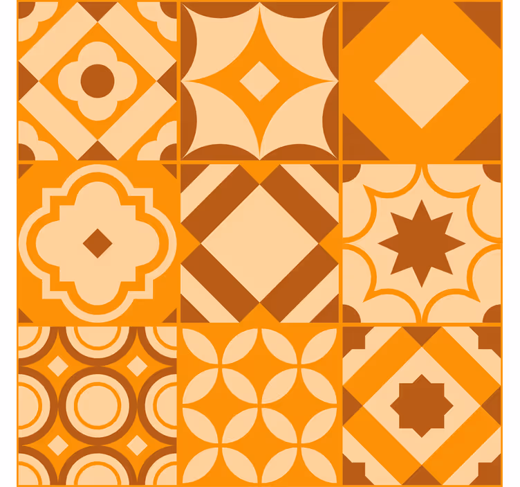 Papel tapiz terracota azulejos rústicos - TenVinilo