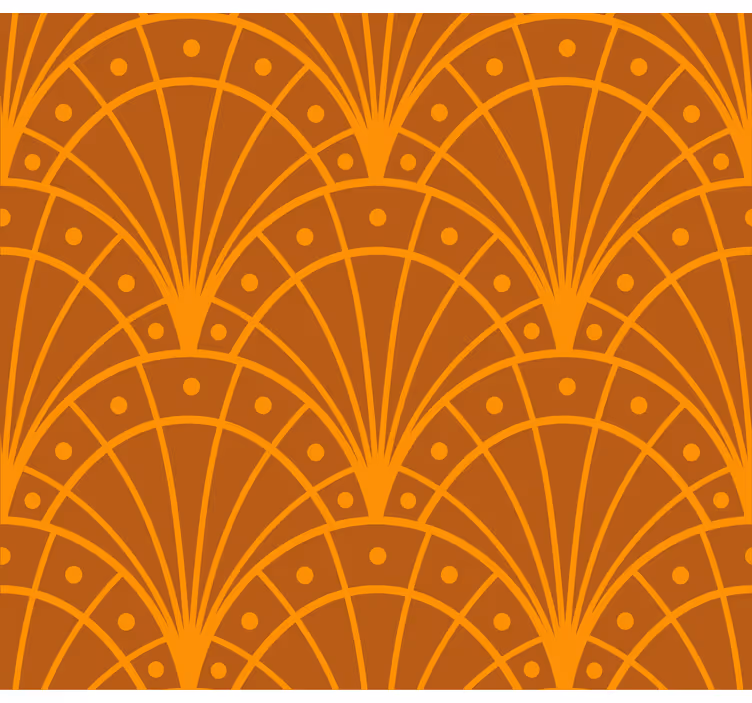 Papel tapiz terracota naranja elegante art déco - TenVinilo