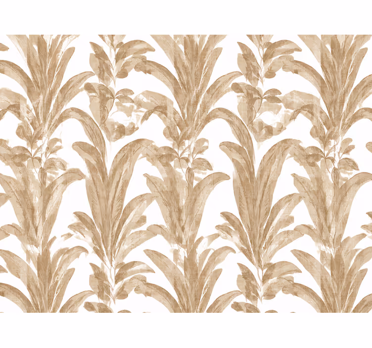 Papel tapiz paisaje con patrón de hojas de palma rayadas - TenVinilo