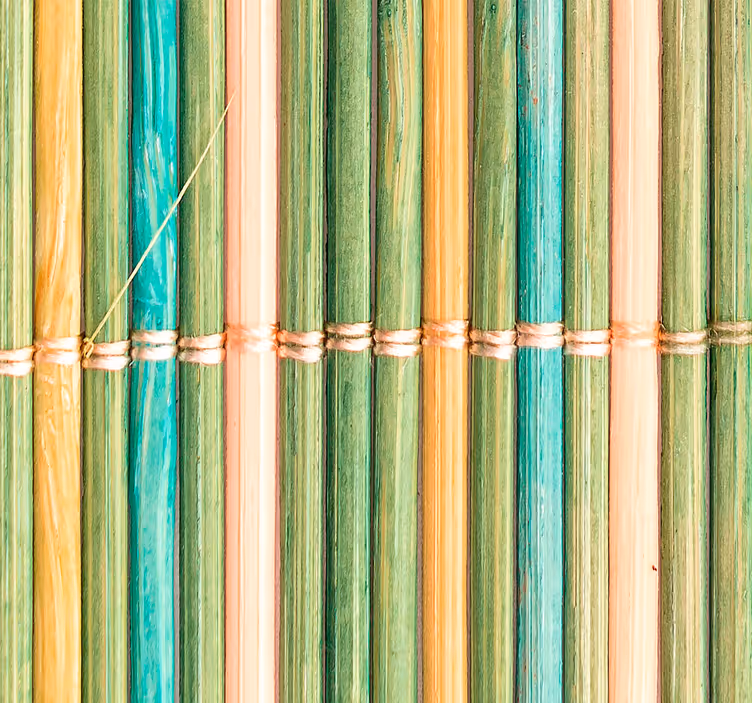 Papel pintado baño verde patrón bambú - TenVinilo