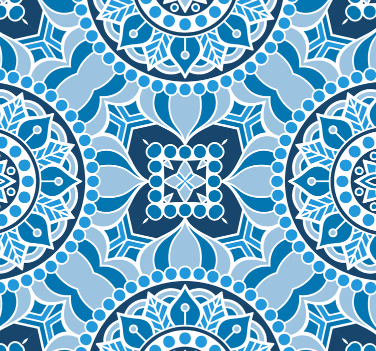 Papel tapiz azulejos azulejos inspirados en mandalas - TenVinilo