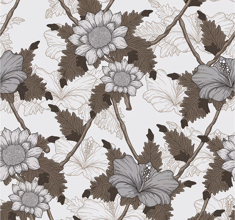 Papel pintado de flores blancas naturaleza - TenVinilo