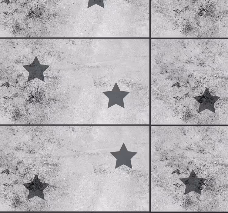 Papel tapiz hormigón patrón de estrella geométrica - TenVinilo