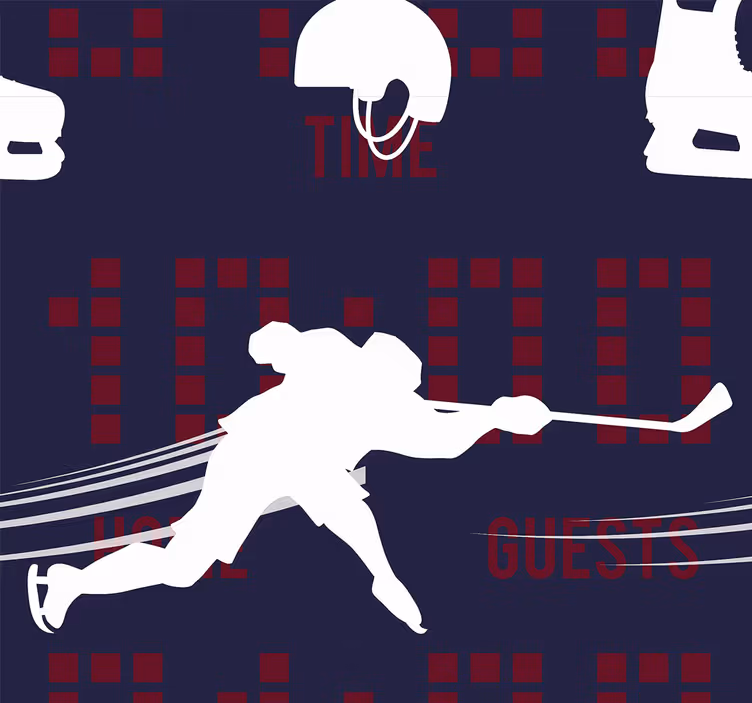 Papel pintado juvenil jugador de hockey - TenVinilo