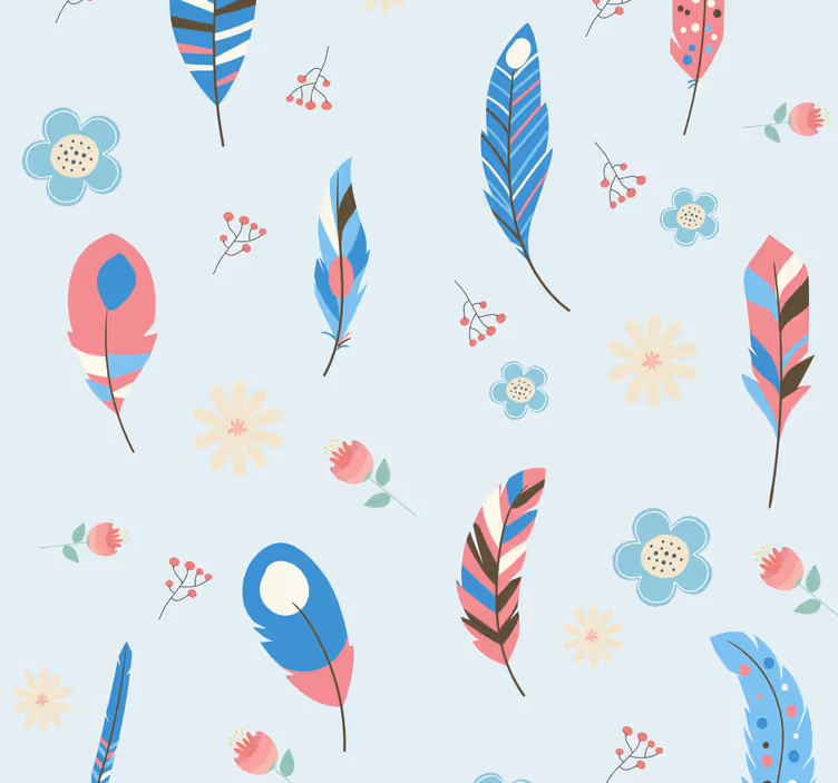 Papel pintado plumas coloridas para tu hogar - TenVinilo