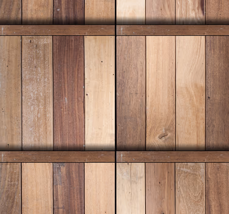 Papel de pared tablones de madera variados - TenVinilo