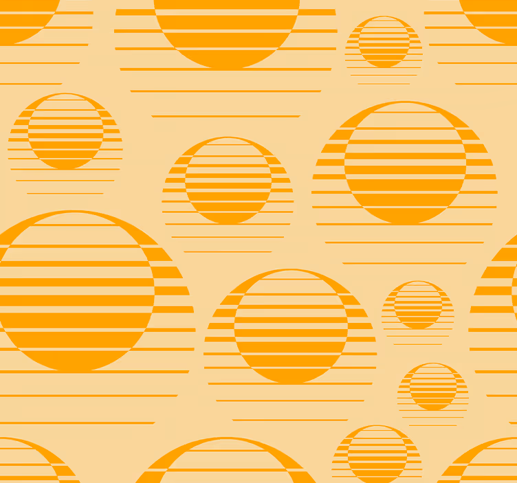Papel tapiz vintage patrón amarillo iluminado por el sol - TenVinilo