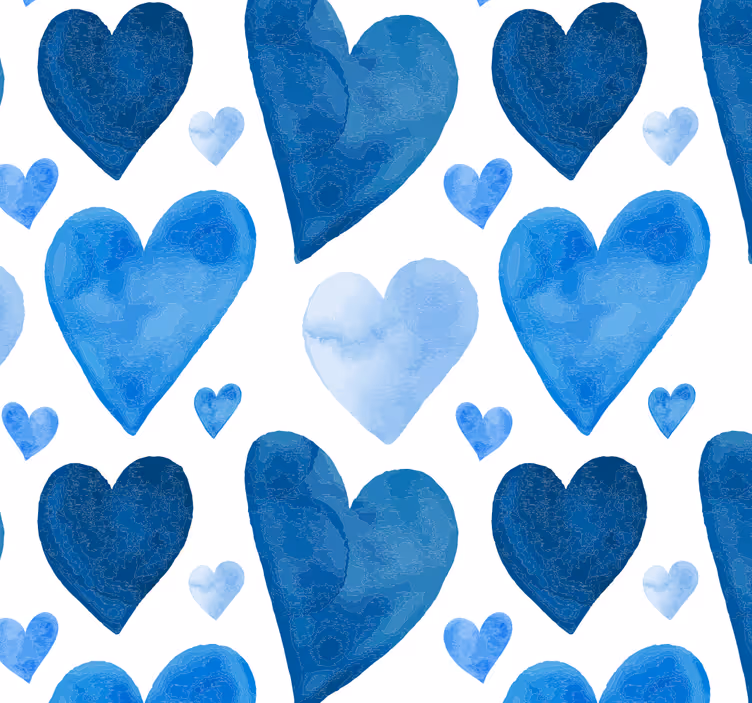 Papel pintado cocina de corazones turquesa - TenVinilo