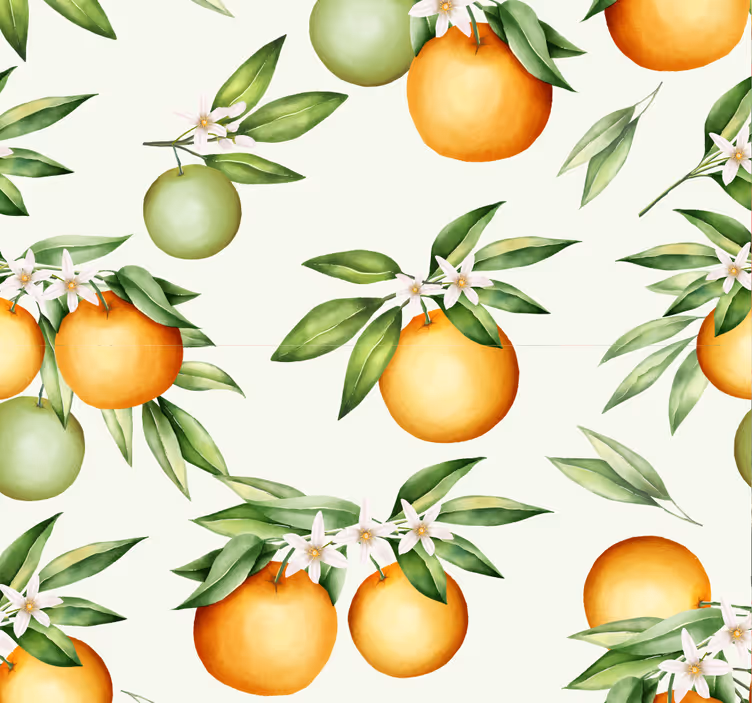 Papel pintado naturaleza naranjas - TenVinilo