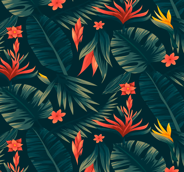 Papel tapiz naturaleza flora tropical - TenVinilo
