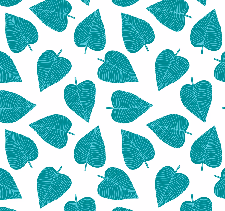 Papel pintado baño hojas azules - TenVinilo