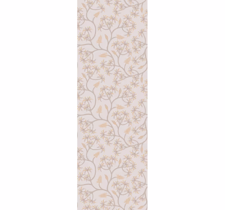 Papel pintado flores con ramas beige - TenVinilo