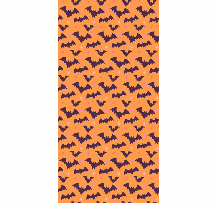 Papel pintado naranja de murciélagos - TenVinilo