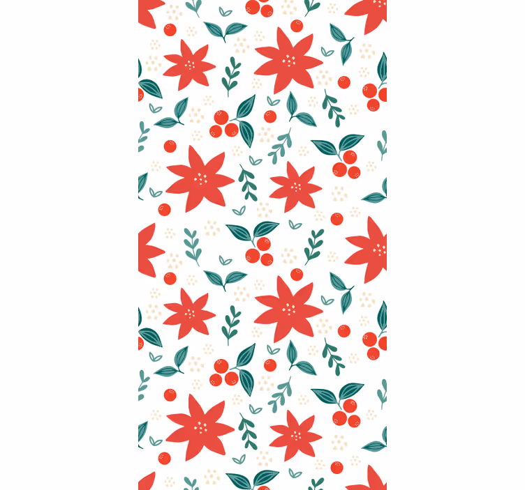 Papel tapiz navidad patrón de flores de pascua festivas - TenVinilo