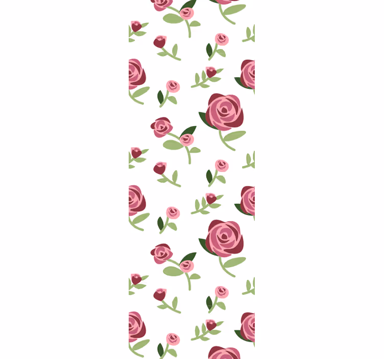 Papel tapiz flores diseño de patrón de rosa - TenVinilo