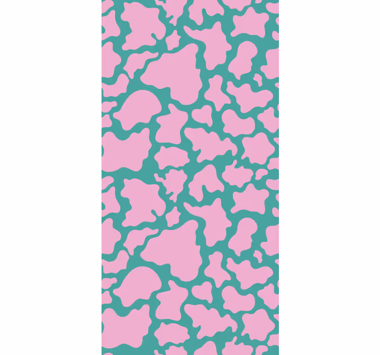 Papel pintado abstracto Estampado de vaca rosa de colores - TenVinilo