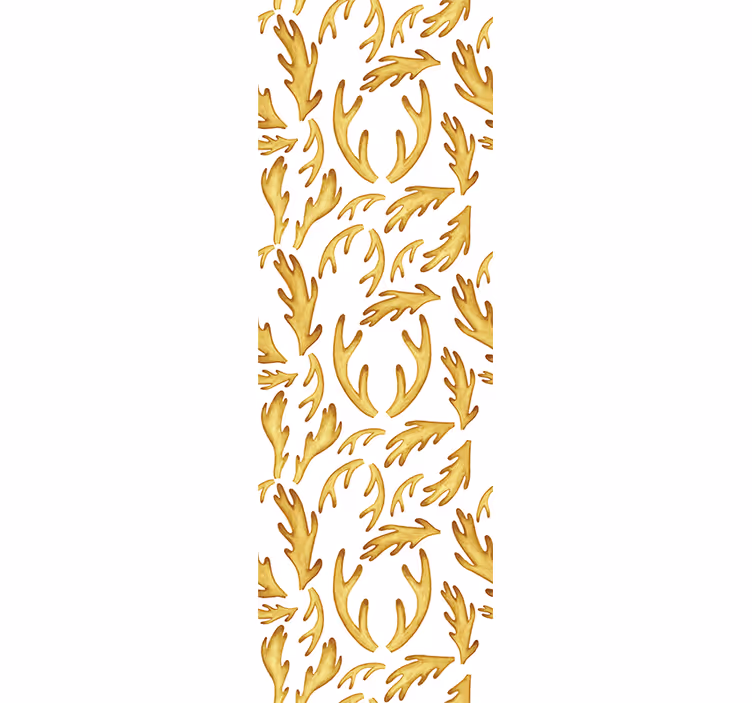 Papel tapiz hojas patrón de follaje dorado - TenVinilo