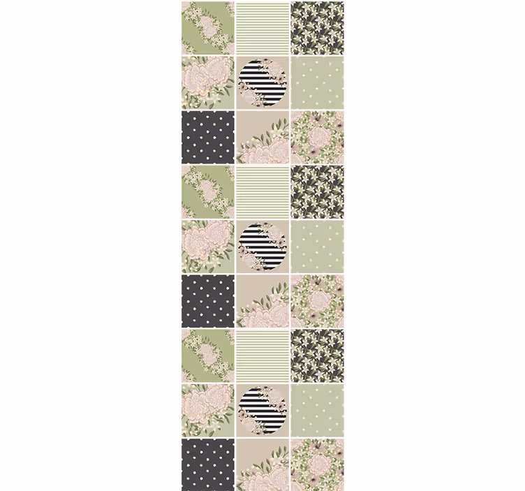 Papel pintado para pasillos Adorno de patchwork - TenVinilo