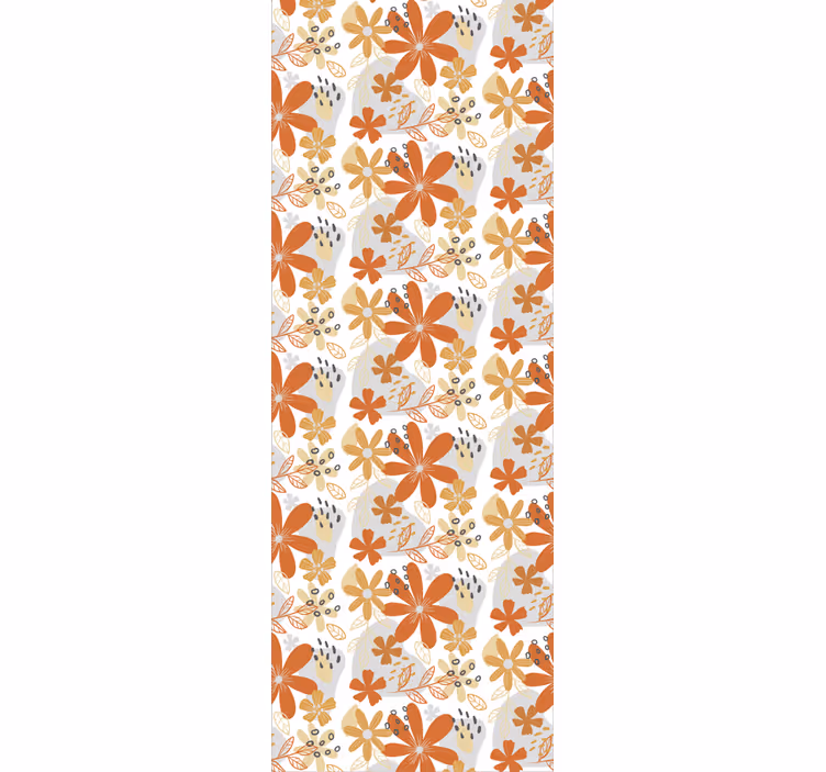 Papel tapiz flores juego de estampado floral - TenVinilo
