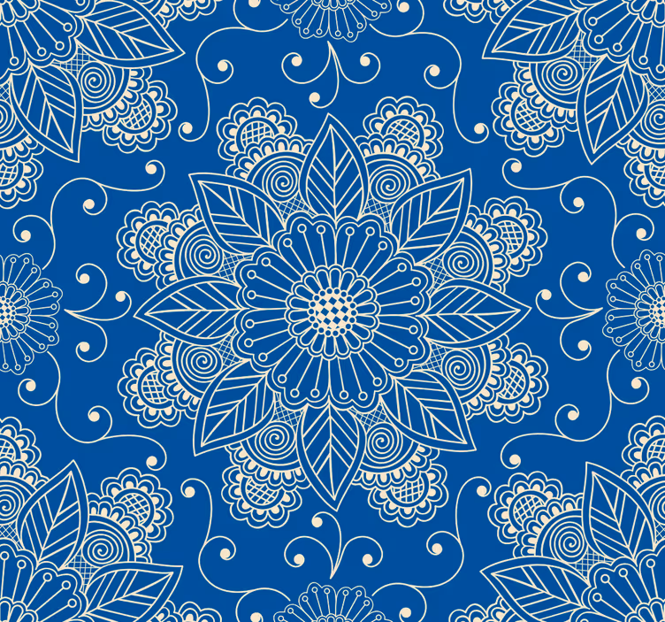 Papel tapiz floral flores adornadas - TenVinilo