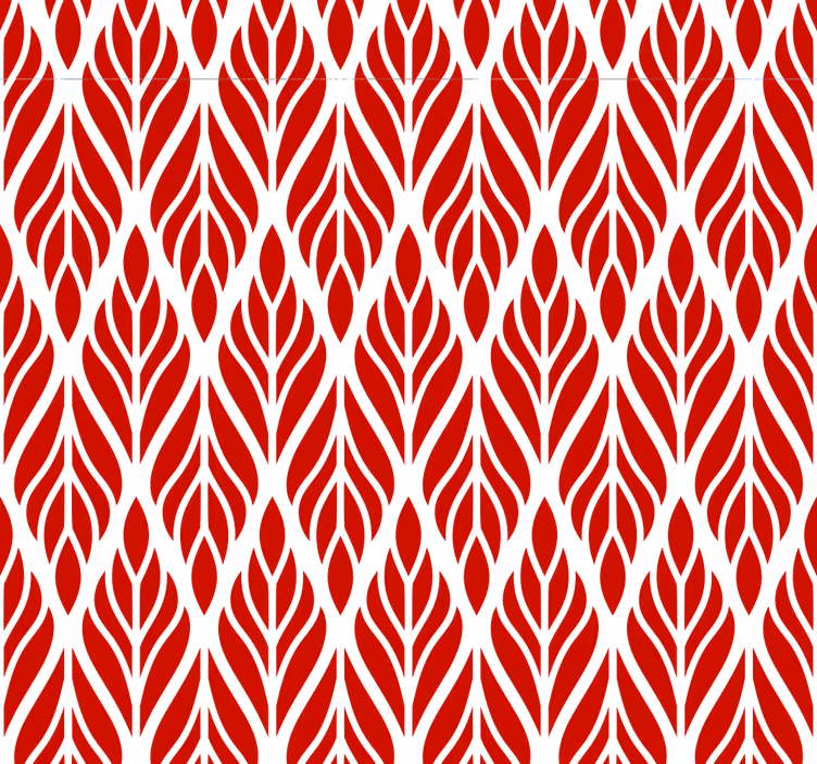 Papel tapiz rojo patrones en forma de hojas - TenVinilo