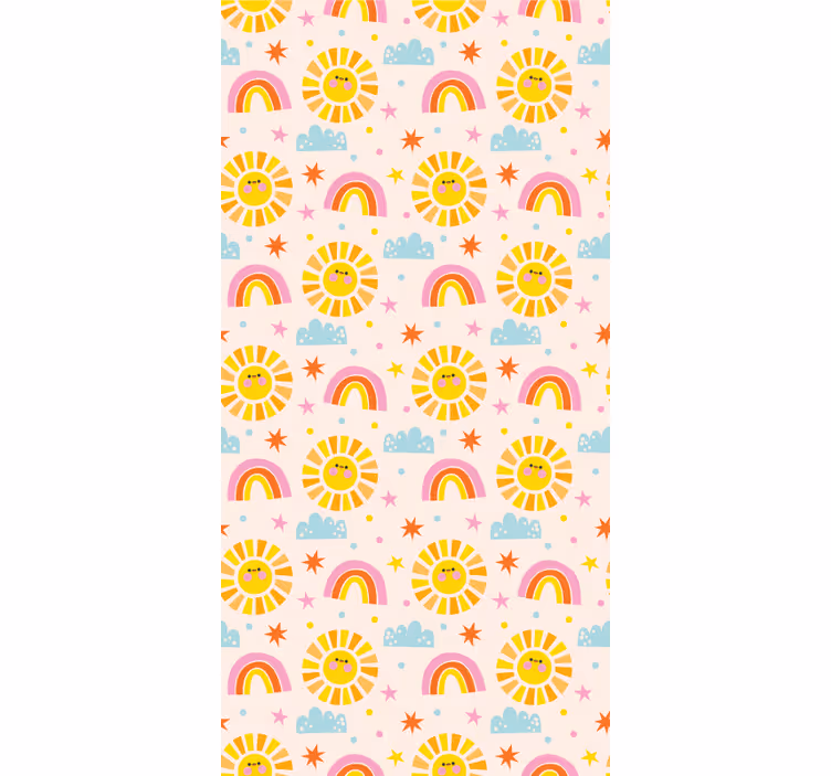 Papel tapiz bebé arcoíris de sol - TenVinilo