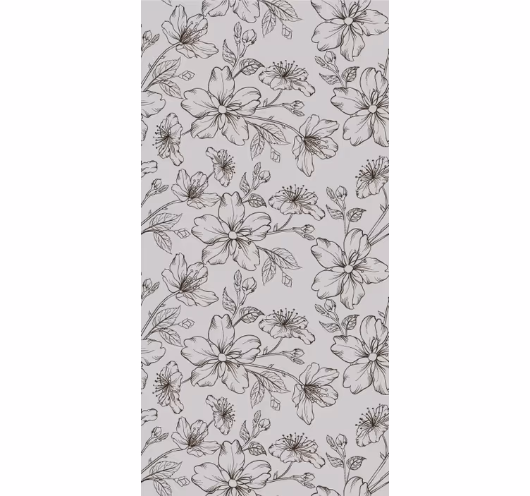 Papel tapiz flores elegancia de dibujo floral - TenVinilo